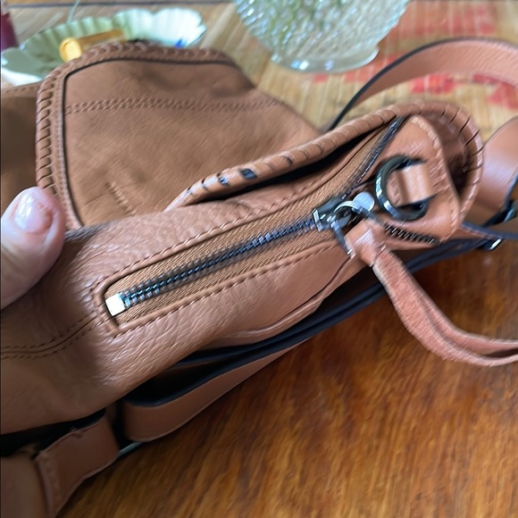 Aimee Kestenberg Tan Leather Backpack with Braided Trim - Picture 13 of 13